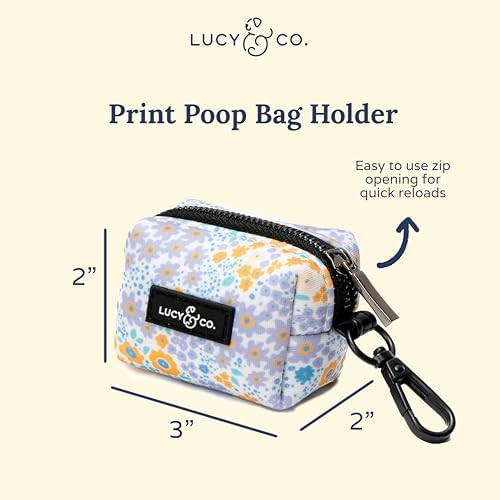 Lucy & Co. Among the Wildflowers Everyday Dog Poop Bag Holder - Leak Proof Dispenser - Hygienic Pet Poop Pickup - Purple Coral Floral - Image 2