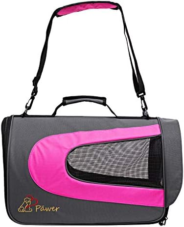 Pawer 18” x 11”x 11” Soft-Sided Foldable Airline Approved Pet Carrier for Cat, Puppy and Small Dog, Washable 600D Oxford Fabric, with Handle and Strap for Carry, Multiple Colors Available by P%C3%84WER
