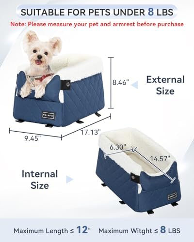 PETSFIT Puppy Car Seat with Washable Cushion, Soft Pillow, Safety Leash - Image 3