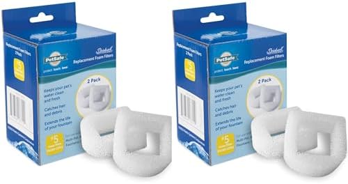 PetSafe Drinkwell Replacement Foam Filters Compatible with PetSafe Ceramic and Stainless Steel Pet Fountains, for Water Dispensers for Dog, 2 Count Pack - PAC00-13711, White (Pack of 2) by PetSafe