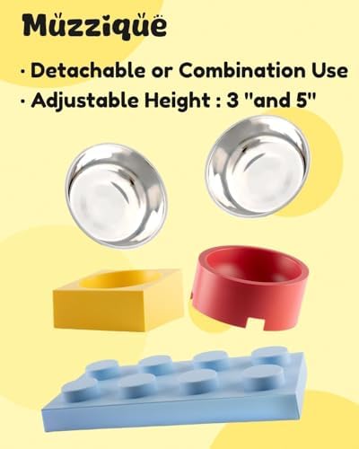 Elevated Cat Bowls, Stainless Steel Puppy Food Bowls, Cute Red Raised Stand - Image 2