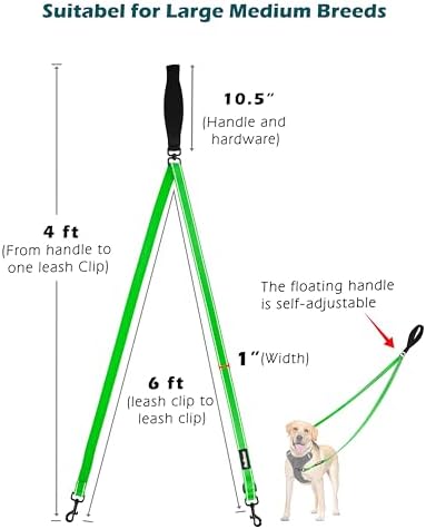 PetBonus Two Point Control Dog Leash, No Tangle Training Walking Leashes - Image 4