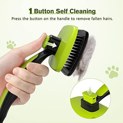 Pecute Skin Friendly Self-Cleaning Slicker Brush for Dog & Cat Shedding - Image 2