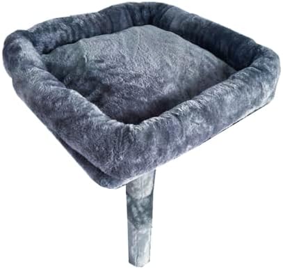 SHENGOCASE Cat Tree Tower Accessories Replacement Parts Top Cushion Bed Cover for Cat Perch with Elastic Band (11.8" x 15.7", Grey) - Image 6