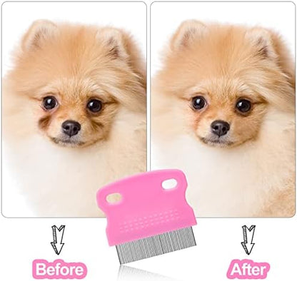 Boao 5 Pcs Dog Eye Comb Tear Stain Remover Grooming, Pink, Black - Image 4