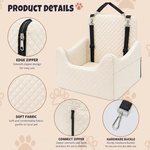 ALL GOOD PET SUPPLIES Dog Car Seat for Small/Medium Dogs Under 35lbs - Image 4