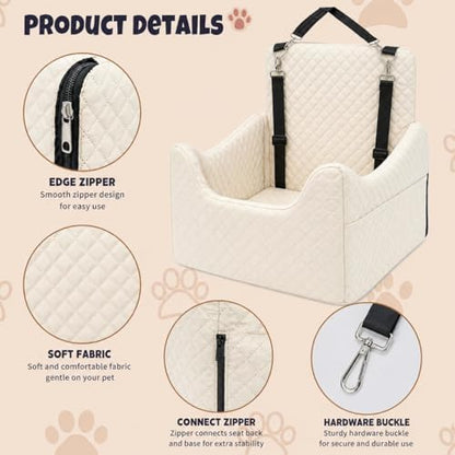 ALL GOOD PET SUPPLIES Dog Car Seat for Small/Medium Dogs Under 35lbs - Image 4