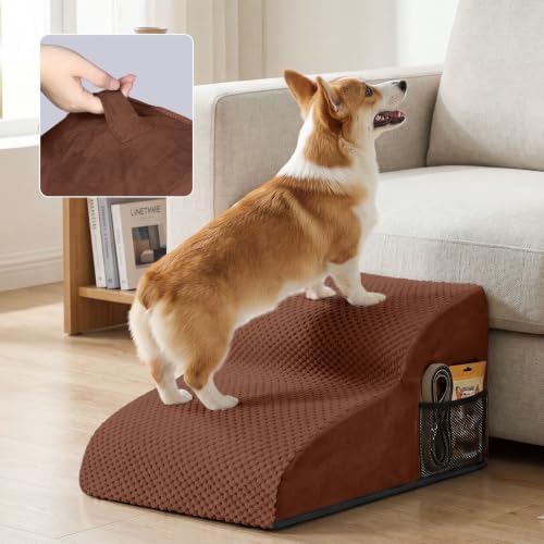 2-Step Dog Stairs for Small Dogs, Non-Slip Foam Pet Steps for Low Couch Bed - Image 7
