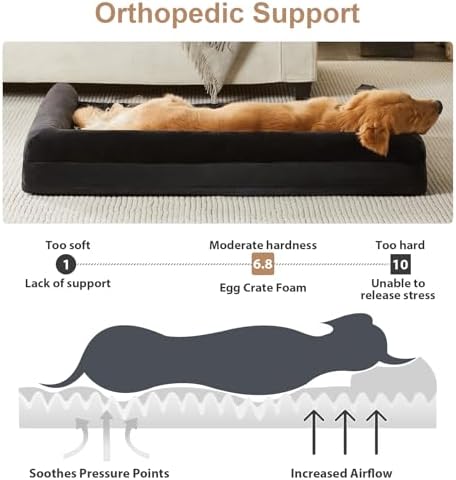 BFPETHOME Orthopedic Washable Large Dog Bed for Senior Dog Comfy Sleep - Image 2