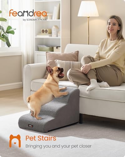 Feandrea 3-Step Dog Stairs, Waterproof, Anti-Slip, Gentle Slope - Image 2