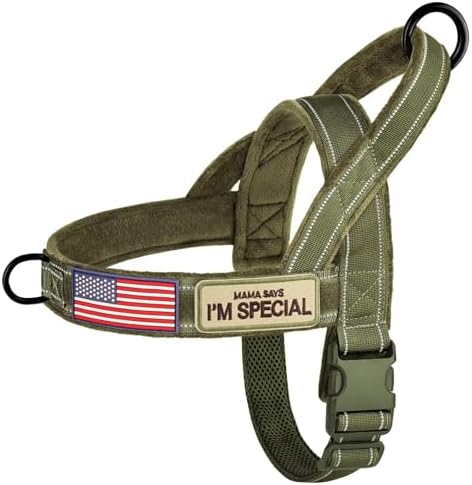 Forestpaw No Pull Dog Harness with Large Handle,Comfortable,M,Green by Forestpaw