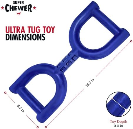 SuperChewer Tough Tug Pull Toy | Lifetime Replacement | Strong Natural Rubber | Interactive Tug-of-War Toy for Dogs | Ultra Durable Chew Toys for Aggressive Chewers | For Medium & Large Breeds - Image 4