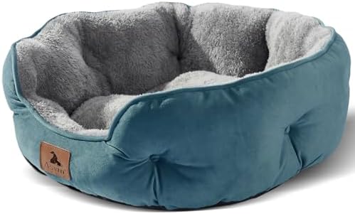 Asvin Medium Dog Bed for Medium Dogs, Cat Beds for Indoor Cats, Pet Bed for Puppy and Kitty, Extra Soft & Machine Washable with Anti-Slip & Water-Resistant Oxford Bottom, Teal, 25 inches by Unknown