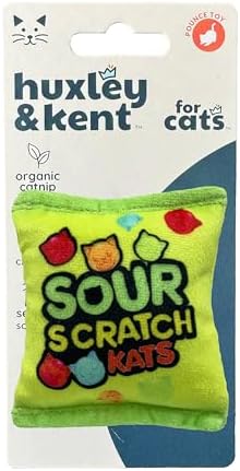 Huxley & Kent Plush Cat Toy - Interactive Catnip Toy for Cats & Kittens - Soft with Crinkle & Catnip - Fun Indoor Play - Sour Scratch Kats by HuxleyKent