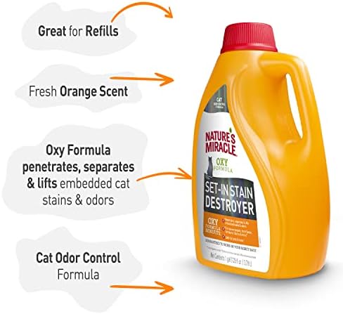 Nature's Miracle Oxy Set-In Stain Destroyer, Cat Odor Control, 1 gal - Image 6