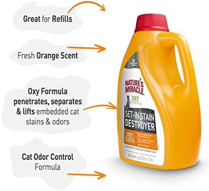 Nature's Miracle Oxy Set-In Stain Destroyer, Cat Odor Control, 1 gal - Image 6