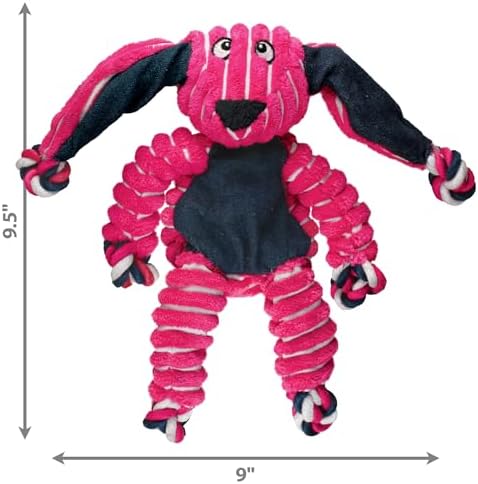 KONG Floppy Knots - Durable No‑Stuffing Squeaky Rope & Plush Dog Toy - for Teething, Playing (Bunny, Small/Medium) - Image 3