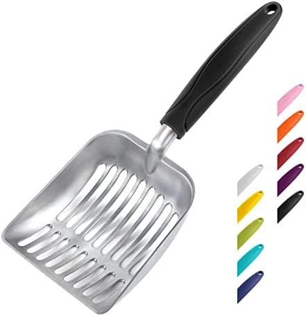 WePet Cat Litter Scoop, Aluminum Alloy Sifter, Kitty Metal Scooper, Deep Shovel, Long Handle, Poop Sifting, Kitten Pooper Lifter, Durable, Heavy Duty, for Litter Box by WePet