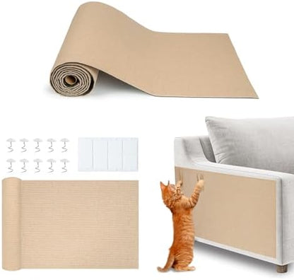 Catify Peel & Stick Cat Scratching Mat - Beige, L:78" by BestPetSuppliesLLC