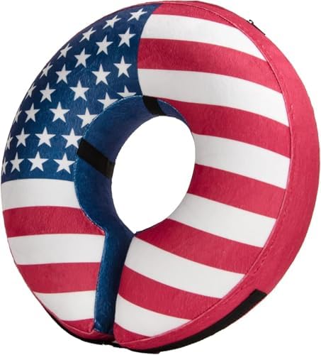 BENCMATE Inflatable Dog Cone Collar Alternative After Surgery XXLarge,Flag by BENCMATE