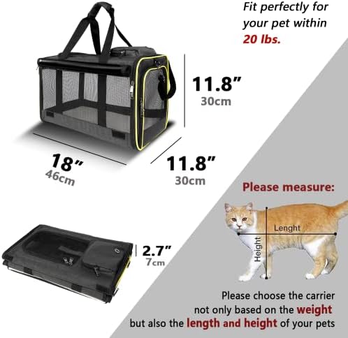 GAPZER Cat Carrier for Large Cats 20 lbs+ Soft Pet Kennel Bag for Small Dog - Image 3