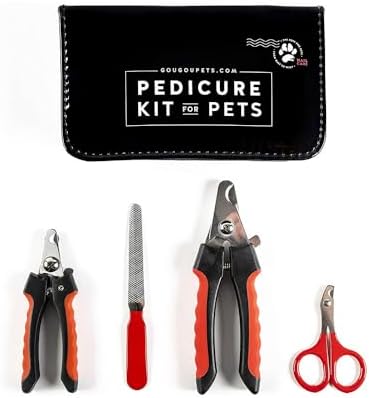 Pet Care Pedicure Kit for Dogs, Cats, Birds and Reptiles - Nail Clippers, File and Scissors Style Clippers Plus Case (2 Miller's Forge Nail Clippers, Small Scissors Style Clipper and One Nail File) by GouGouPets