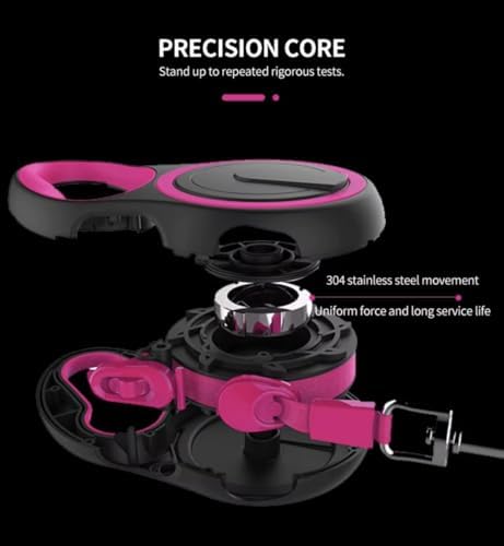 OUTnWILD Retractable Dog Leash, 16 ft Heavy Duty Dog Leash for Large Breeds/Pets Up to 110 lbs, 360° Tangle Free Design with One Touch Quick-Lock Braking System & Anti-Slip Handle. (Pink, L) - Image 5