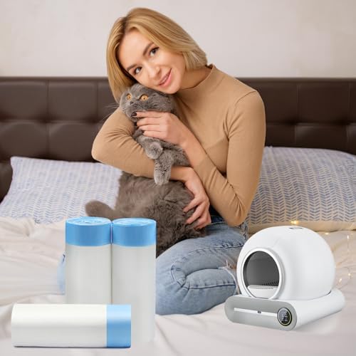 60 Count Cat Litter Box Liners Bags, Extra-Thick Cat Waste Bags for Self-Cleaning Litter Box, Drawstring Litter Liner Trash Bags for Automatic Box Self Cleaning-17.7" x 19.68" - Image 7