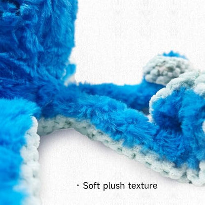 TRAVEYO Blue Octopus Dog Toys with Squeaker，Dog Treat Toys with Soft Rope Tentacles with Treat Hiding Pockets, 14.17 Inches - Image 5