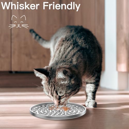 Feedoo Double Wall Stainless Steel Lick Mat for Dogs & Cats, Chew Proof Slow Feeder for Anxiety Relief & Puppy Enrichment, Non-Slip, Whisker Friendly, Dishwasher Safe Licking Pad [2Pack] - Image 5