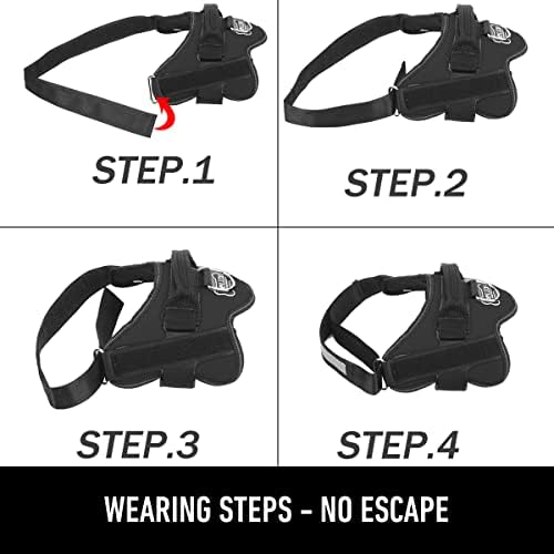 Dog Harness, No-Pull Reflective Dog Vest, Breathable Adjustable Pet Harness with Handle for Outdoor Walking - No More Pulling, Tugging or Choking (Black, XL) - Image 3