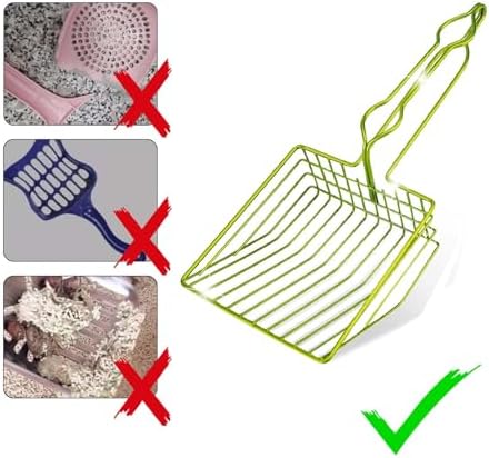 DHXYZZB Cat Litter Scoop, Metal Cat Litter Scooper Kitty Poop Scooper Stand for Litter Box, Fast Sifting Non-Stick Large Cat Poop Sifting cat Scooper - Image 6