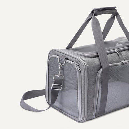 Amazon Basics Soft Cat & Dog Carrier with Adjustable Shoulder Strap, Airline-Approved, Foldable and Portable Design, Mesh Ventilation, Folds Flat for Storage - Image 3