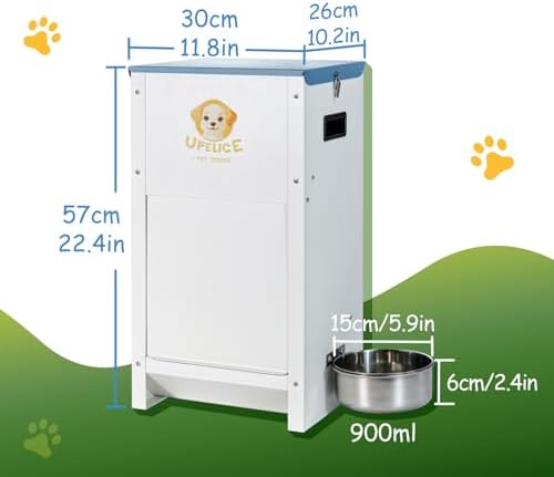 Dog Feeder - 25 lbs Heavy Duty Pet Feeder Automatic Dog Food Station Pet Lodge Galvanized Steel for Medium and Large Dog Outdoor Use (Assembly Required) - Image 6