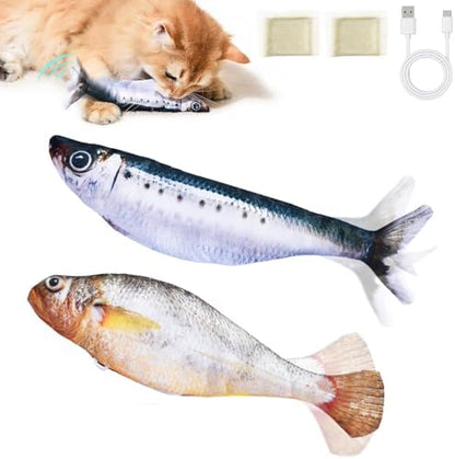 2 Packs Cat Toys Floppy Fish with Catnip, Realistic Moving Cat Fish Toy by Unknown