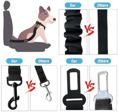 COOYOO Dog Seat Belt, Durability Retractable Dog Car Harness Adjustable Dog Seat Belt for Vehicle Nylon Pet Safety Seat Belts Heavy Duty & Elastic - Image 3