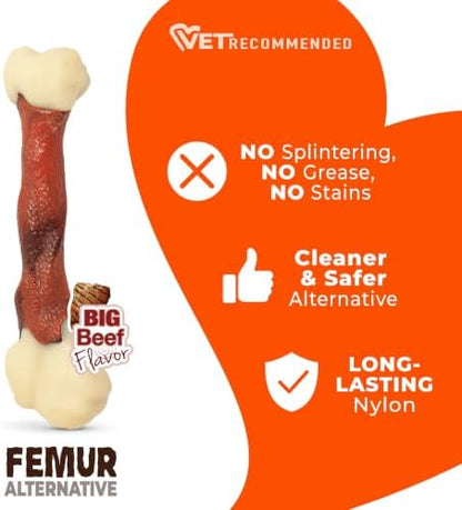 Nylabone Femur Bone Alternative Power Chew Toy for Dogs, Dog Toys for Aggressive Chewers, Beef Flavor, Large - Up to 50 lbs, 1 Count - Image 4