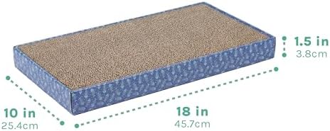 Kitty City 5-Pack XL Double Sided Corrugate Cat Scratcher Pads with Catnip - X-Large Horizontal Cat Scratcher Mats, Reversible Corrugate Nail File Scratchers - Fish Bone Design, 18” x 10” Each - Image 3