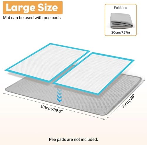 40"x28" Pee Pad Holder for Dogs Puppy Pad Holder Grey - Image 2