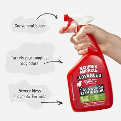 Nature’s Miracle Advanced Dog Stain & Odor Eliminator, Severe Mess, 32 oz - Image 5