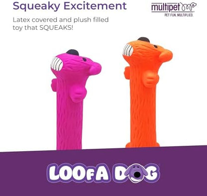 Multipet Original Loofa Latex Dog Toy - Squeaky Toy for All Dogs - Easy-to-Clean Squeaky Toys - Latex Dog Toys for Playing (1 Count, 6”, Random Color Surprise) - Image 2