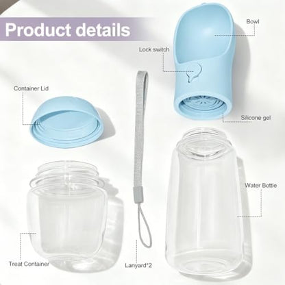 Portable Dog Water Bottle with Food Container, Drinking Bottle for Travel - Image 2
