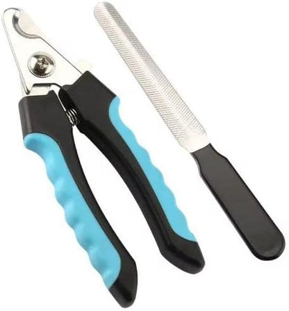 Dog Nail Clippers and Cat Nail Clipper Set with Light—Safe, Easy, and Precise Grooming Tool for Dogs, Cats, Puppies, and Small Pets (Sky Blue)
