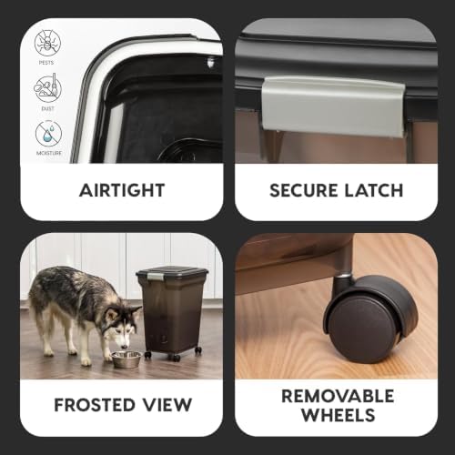 IRIS USA Dog Food Storage Container, Up to 42 lbs, Smoke, Made in USA - Image 5