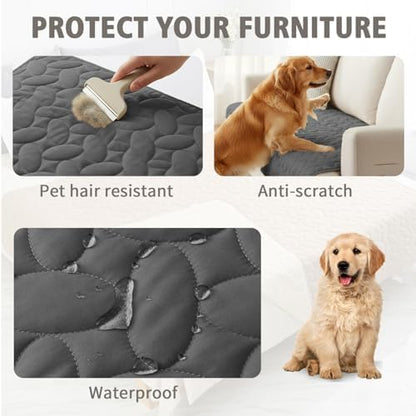 Ameritex Waterproof Pet Bed Cover Anti-Slip Dog Bed Blanket for Sofa and Furniture Waterproof New Pattern Design (Darkgrey, 30x80 Inch (Pack of 1)) - Image 2