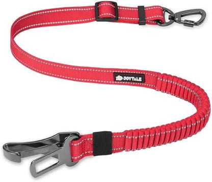 Joytale 3-in-1 Bungee Dog Seat Belt for Car, Medium and Large Dogs, Red by Joytale