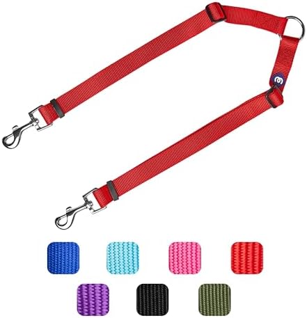 Blueberry Pet Essentials Durable Classic Double Dog Leash Coupler, Rouge Red, Small, Dual Walking & Training Leashes for Two Dogs - Image 6