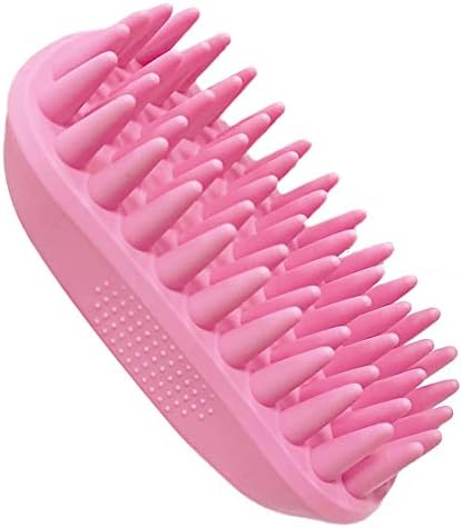 Pet Silicone Shampoo Brush for Long & Short Hair, Pink ( New ), Medium Large Pets Dogs Cats, Silicone Shower Wash Curry Brush, Massage Comb - Image 2