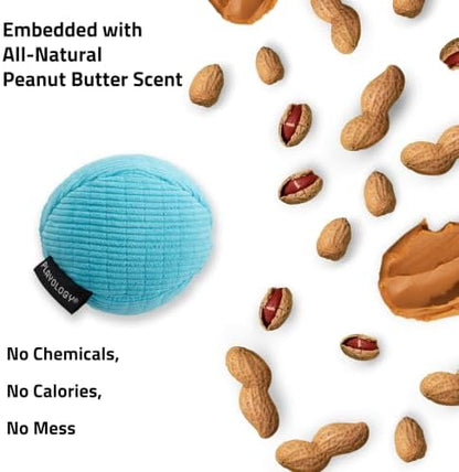 Playology Durable Plush Ball Toy- Crinkle Ball- Medium,Peanut Butter Scent - Image 4