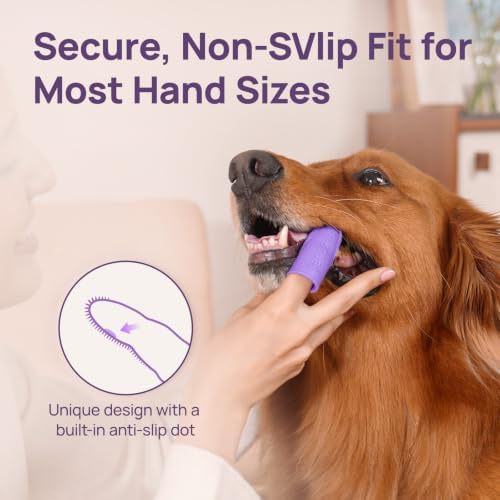 HICC PET Dog Finger Toothbrush, Dual-Sided Soft Silicone, 4-Pack - Image 4